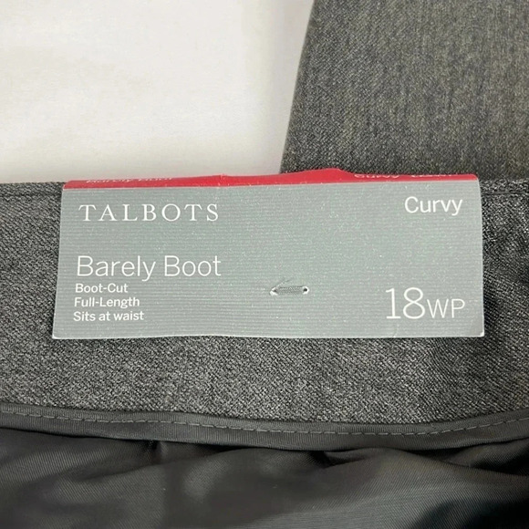 Talbots New Women’s 18WP Heather Gray Curvy Barely Boot Full Length Pant - Picture 8 of 13